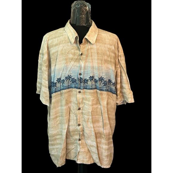 Island Shores Rayon Men's Hawaiian Short Sleeve Shirt - Size: 2XL XXL - Picture 1 of 5